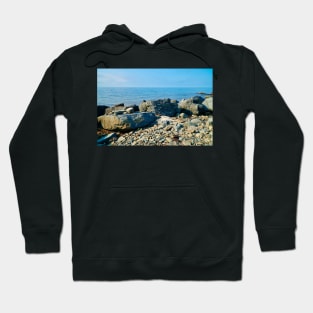 Pebbles & Rocks Beach With Ocean View - Coastal Scenery - Aberaeron Hoodie